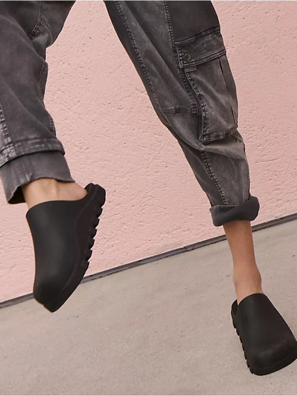 FP Movement Women’s Halftime Slip On Shoes Clog Round Toe Chunky in Black 11/12